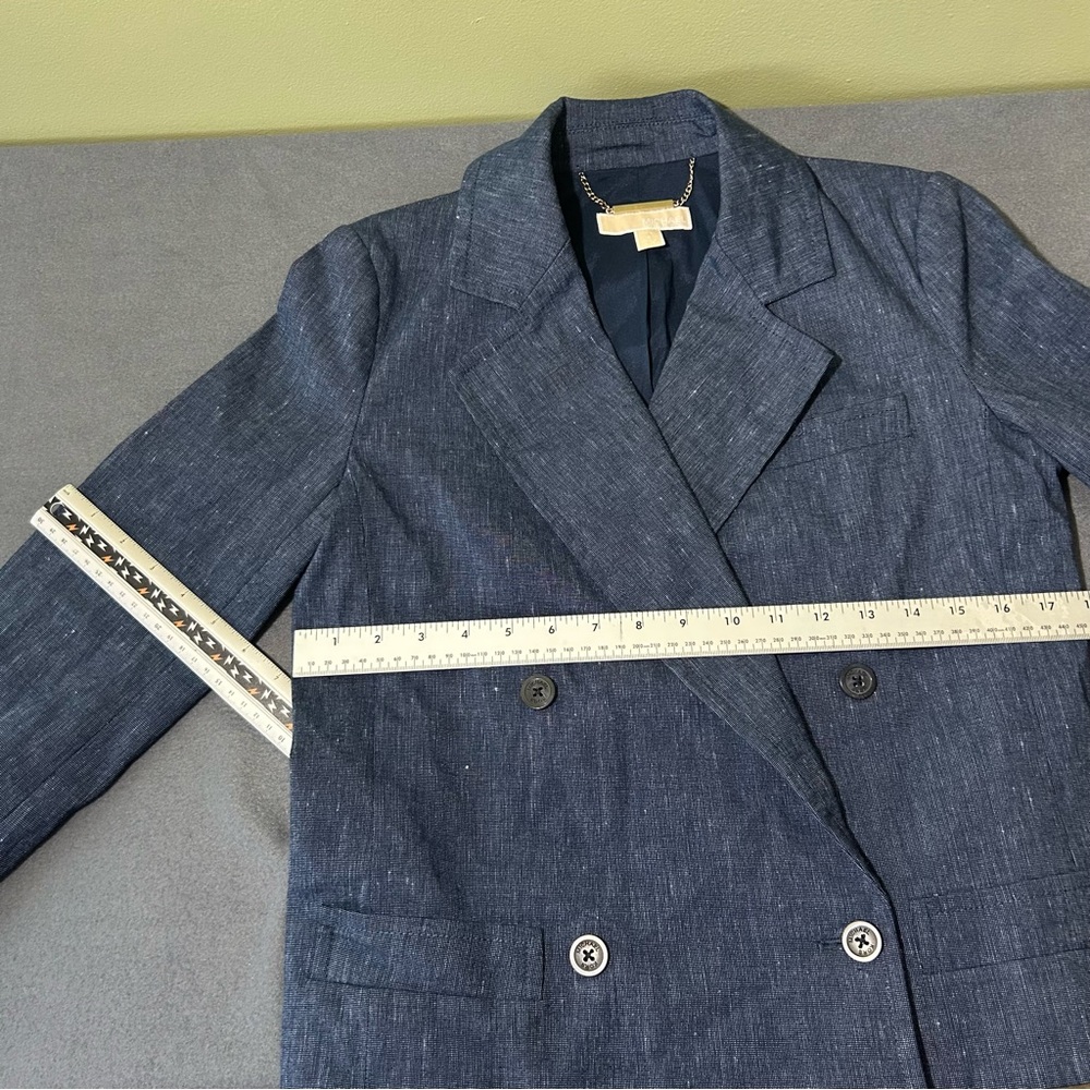 Michael Kors Blue Double-Breasted Blazer - Picture 7 of 7